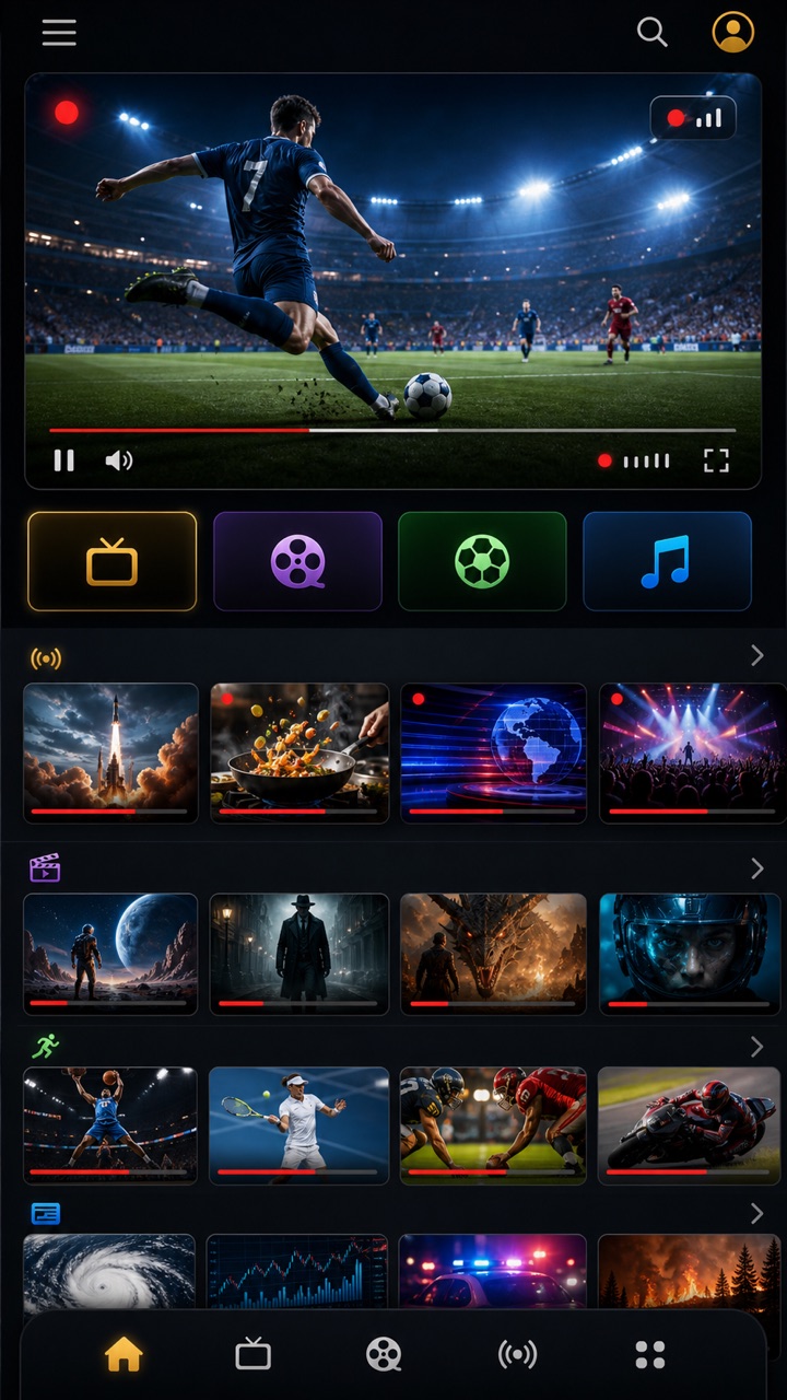 Plex TV live entertainment app interface